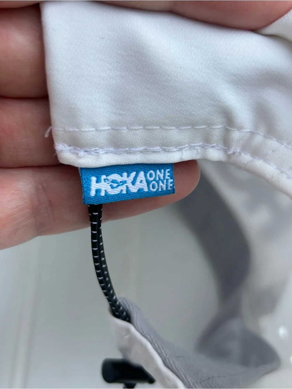 Hoka Hat One One White Performance Running Cap Reflective Logo Time to Fly OSFM